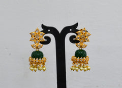 Earring New Colors changeable jhumka 2 color - CO2 GOLDEN STONE MULTI COLOR