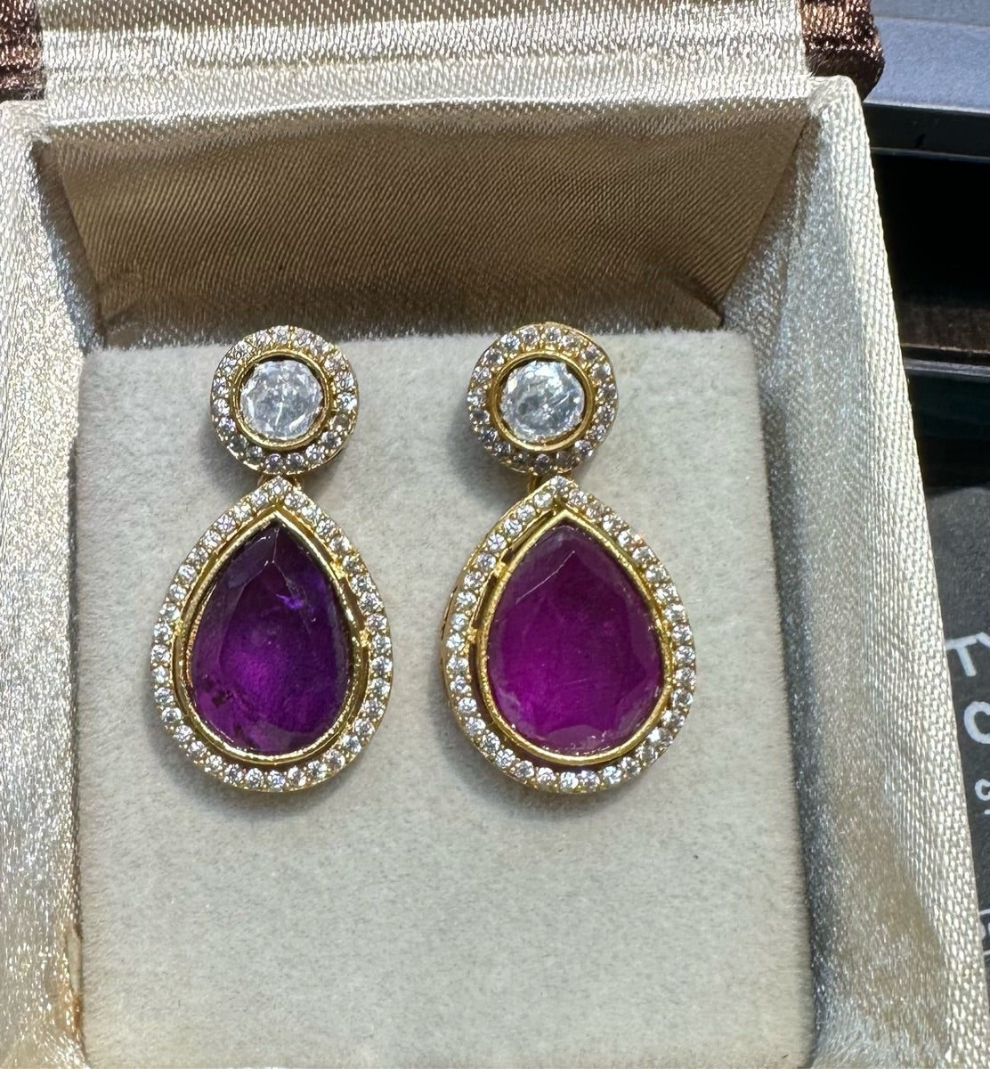 Earring Earrings 259 MOZONITE EMETHYST PURPLE