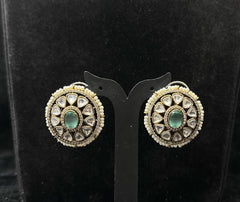 Earring Eartops 043 MOZONITE MINT GREEN