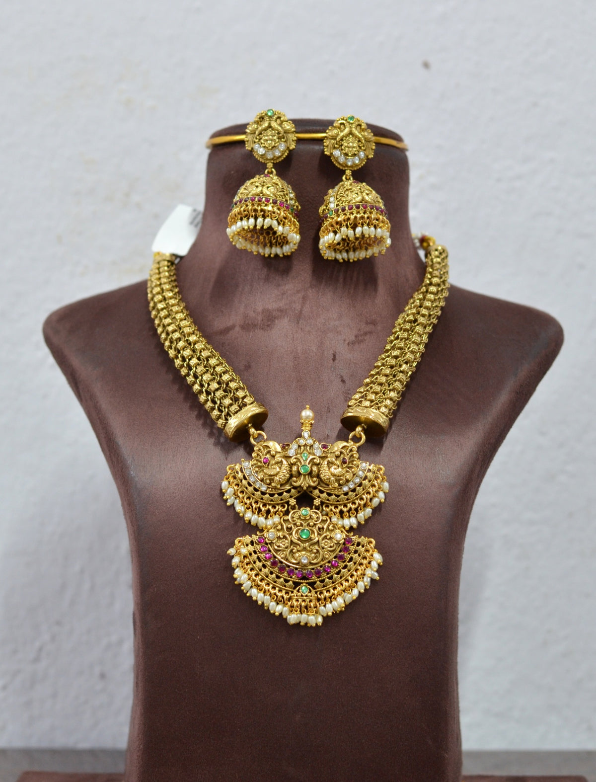 NECKLACE Necklace 953 NAKSHI AD STONE ANTIQUE LOOK- EMERALD
