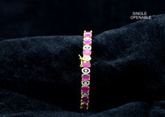 BRACELET/BANGLE Bangle 030 RUBY AND WHITE  - RUTE 2'4 OPENABLE