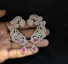 Earring Earcuff 016 DIAMOND RUBY