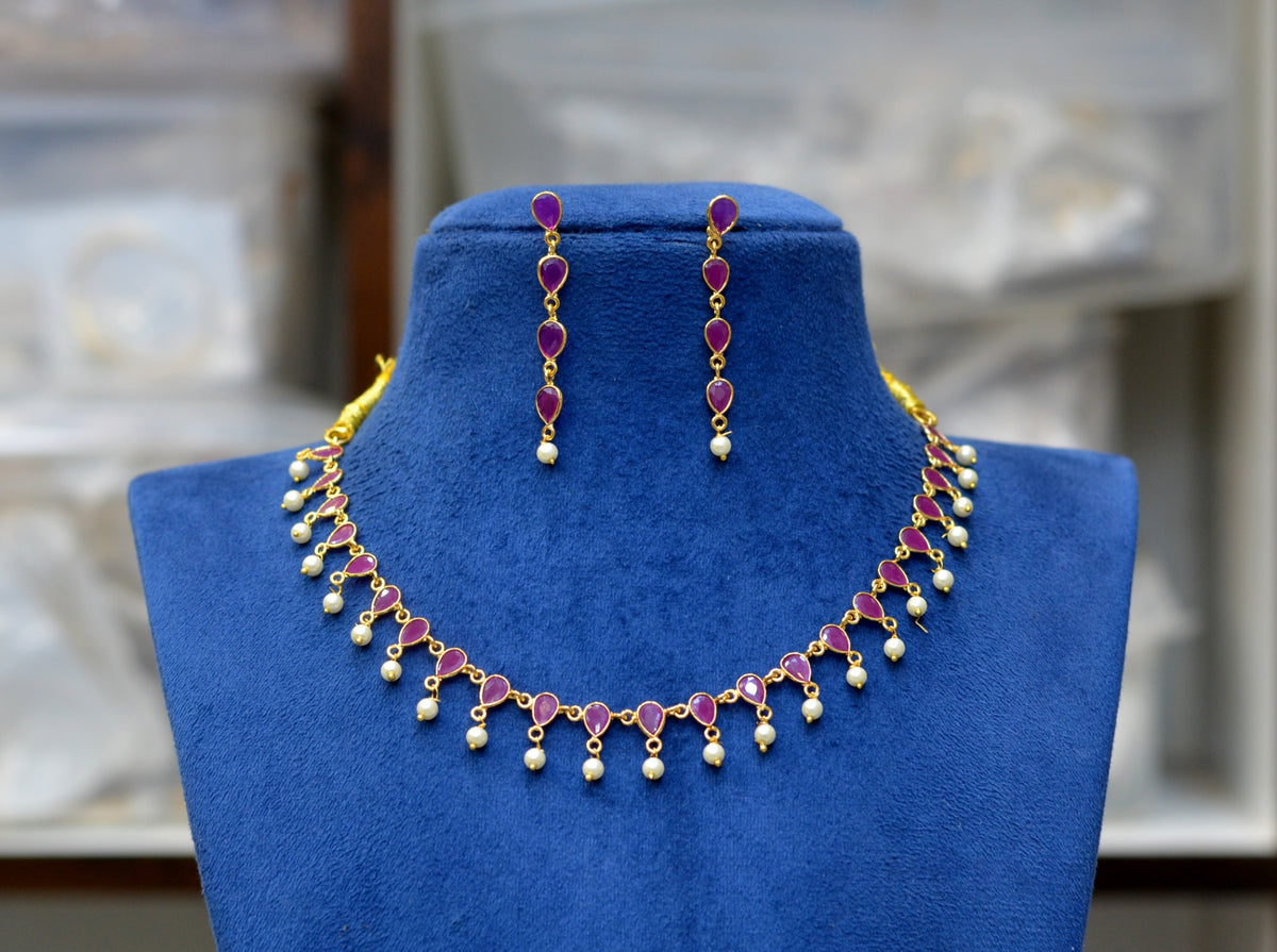 NECKLACE Necklace 846 GOLDEN STONE RUBY