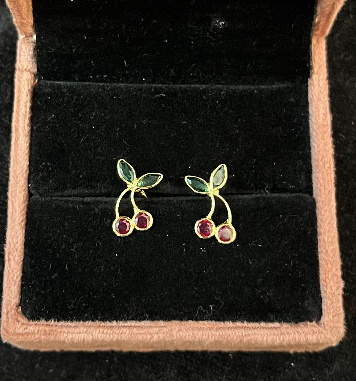 Earring eartops 148 GOLDEN STONE MULTI COLOR