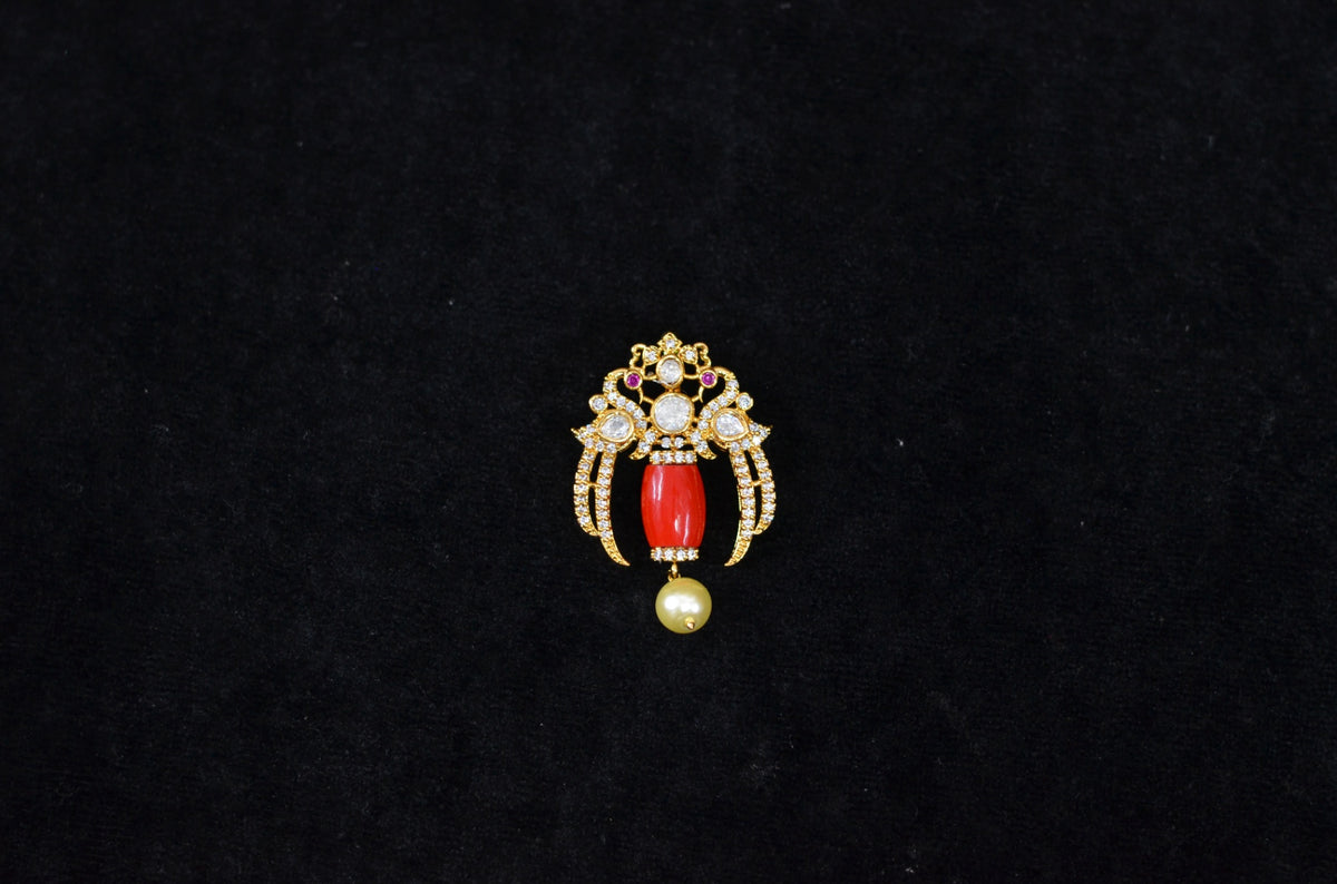PENDANT SET / LOCKETS Pendant set 156 GOLDEN STONE Silver Look CORAL