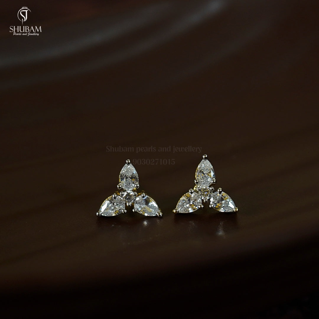 Earring Eartops 116 DIAMOND DUAL PLATING DIAMOND LOOK