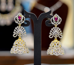 Earring Jhumka 069 DIAMOND RUBY