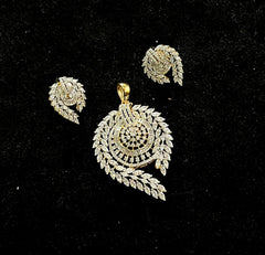 PENDANT SET CHAINS PS074 DIAMOND  WHITE