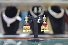 Earring New Color changeable 5 colors - CO5 GOLDEN STONE MULTI COLOR