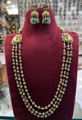 BEADS MALA AND CHAINS Kempu side locket beads mala MULTI COLOR Long