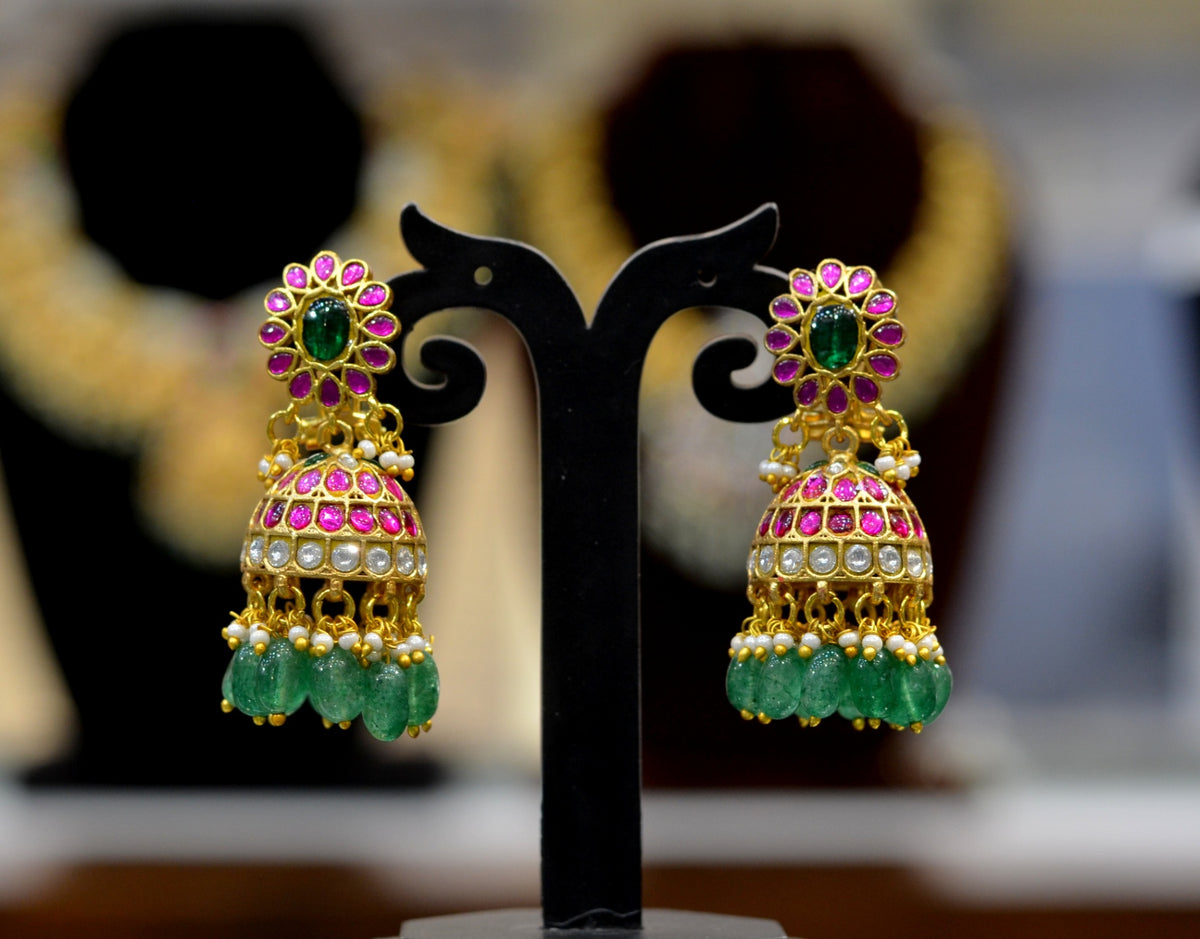 JADAU jhumka 087 JADAU MULTI COLOR