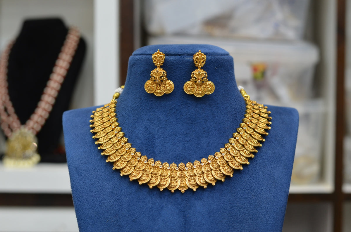 NECKLACE Double kasul short NAKSHI ANTQIUE GOLDEN