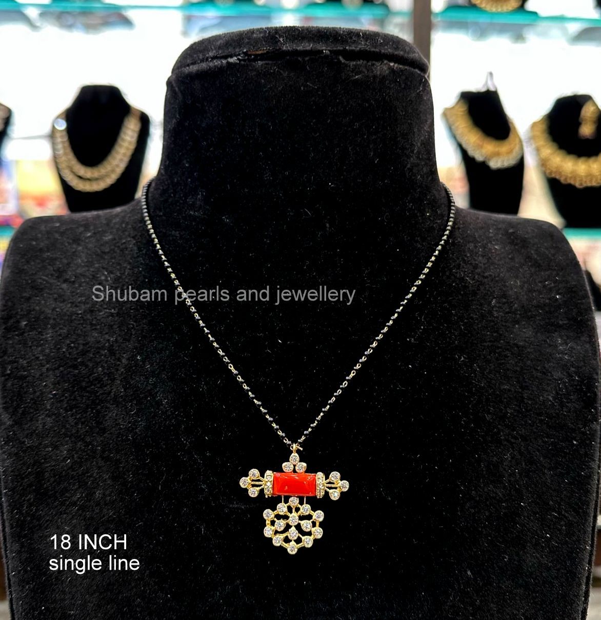 MANGALSUTRA Mangalsutra 021 GOLDEN STONE CORAL