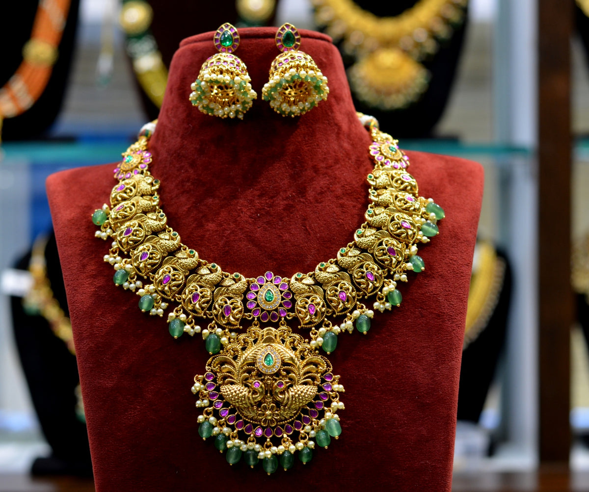 NECKLACE necklace 740 NAKSHI KEMPU EMERALD