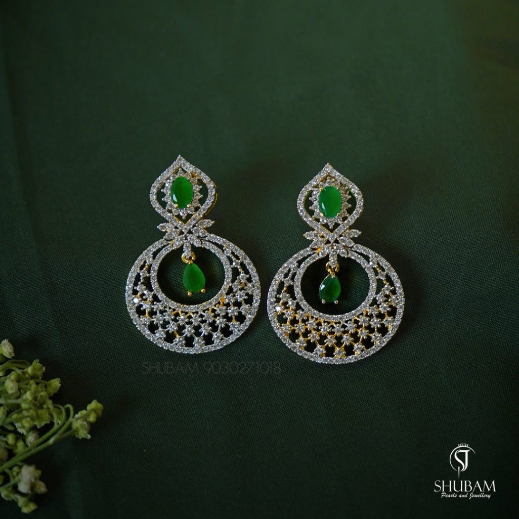 Earring Earrings 129 DIAMOND EMERALD