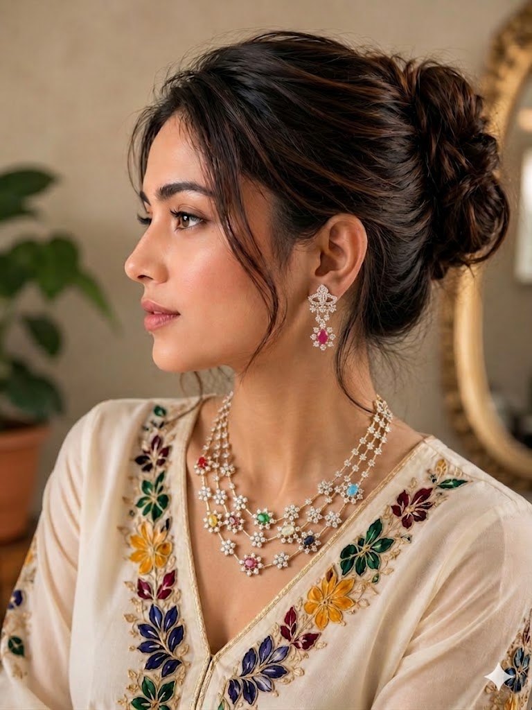 NECKLACE necklace 858 DIAMOND Navratna