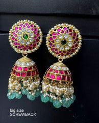 Earring Jhumka 012 JADAU MULTI COLOR