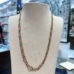 BEADS MALA AND CHAINS CRYSTAL 3 LINE LONG MULTI COLOR 22-24