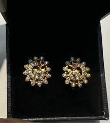 Earring Eartops 205 GOLDEN STONE GOLDEN