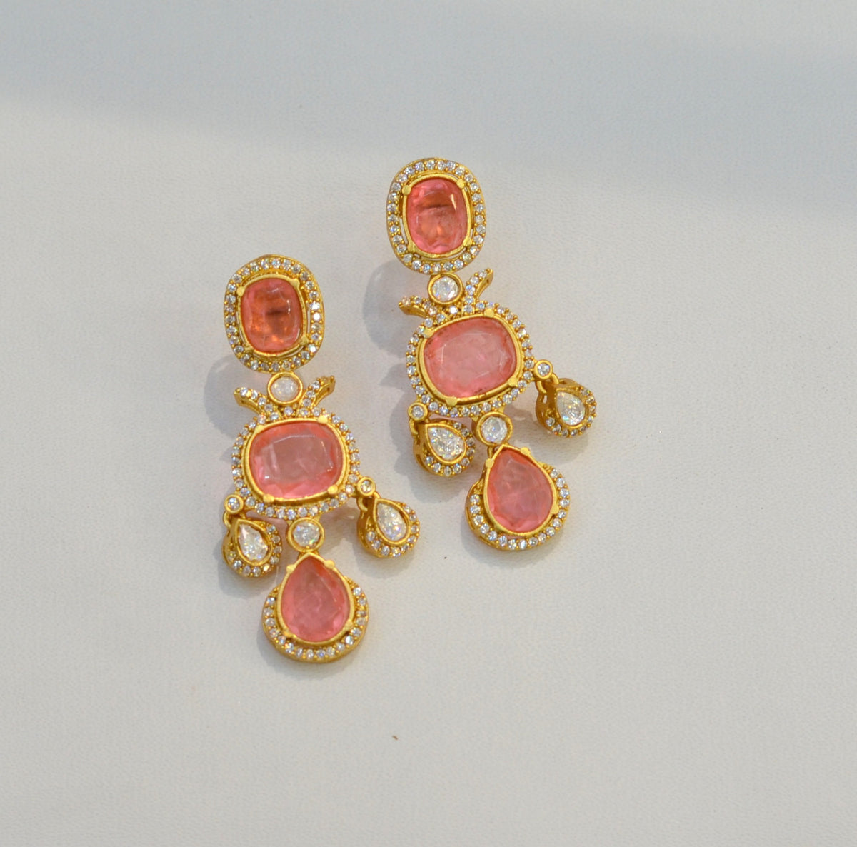 Earring Earrings 122 MOZONITE MINT PINK