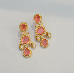 Earring Earrings 122 MOZONITE MINT PINK