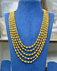 BEADS MALA AND CHAINS yellow 5 lines - YE4 YELLOW 18-20