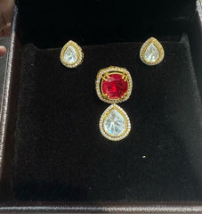 PENDANT SET / LOCKETS pendant set 294 MOZONITE RUBY