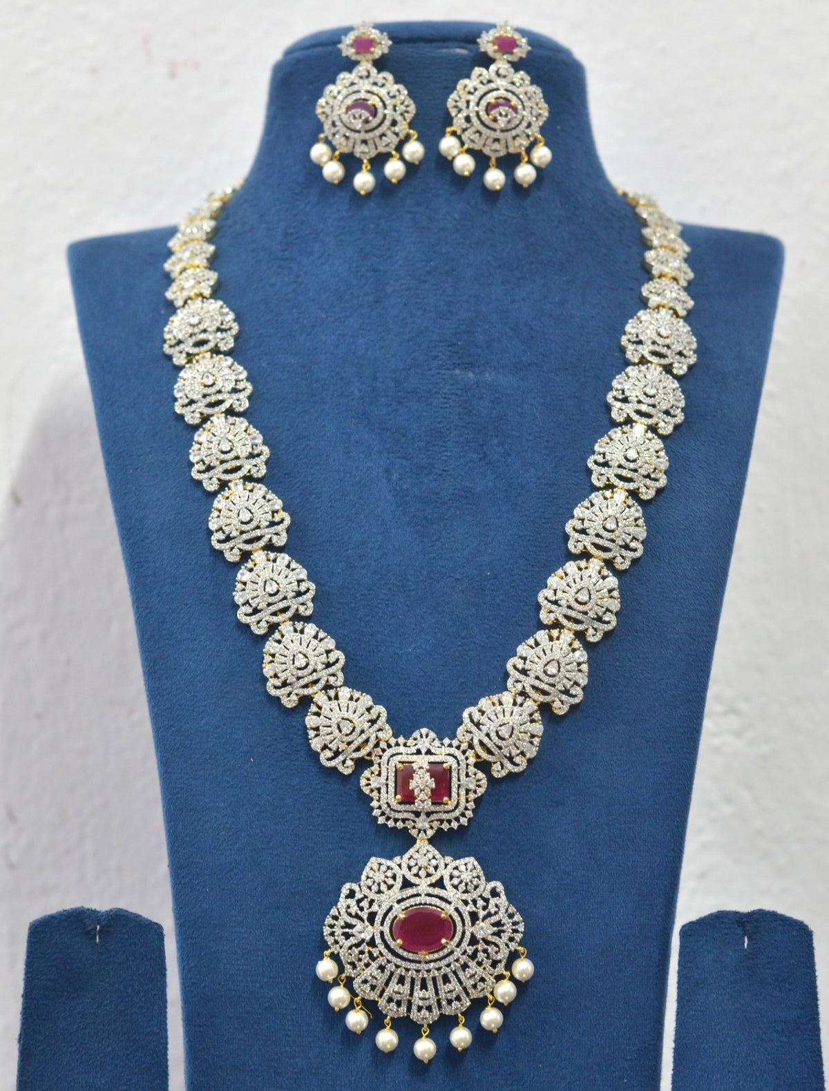 NECKLACE Necklace 929 Long DIAMOND  RUBY