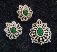 PENDANT SET CHAINS Pendant 138 DIAMOND EMERALD