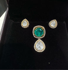 PENDANT SET / LOCKETS pendant set 294 MOZONITE EMERALD