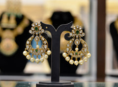 Earring Earrings 274 Moissanite With Victorian Polish EMERALD
