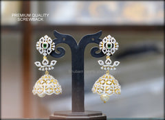 Earring Jhumka 115 DIAMOND EMERALD