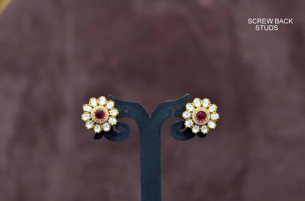 STUDS EARTOPS EARTOPS 015 RUBY SCREW STYLE BACK