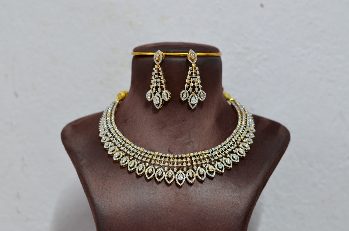 NECKLACE necklace 737 DIAMOND DUAL PLATING DIAMOND LOOK