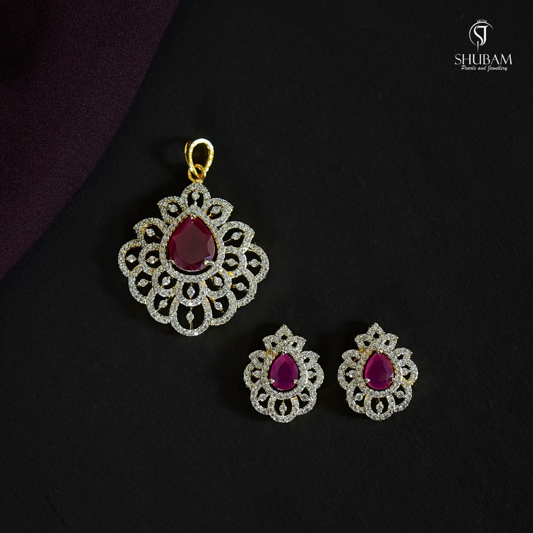 PENDANT SET CHAINS pendant set 195 DIAMOND RUBY