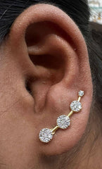 Earring Earcuff 008 DIAMOND DUAL PLATING DIAMOND LOOK