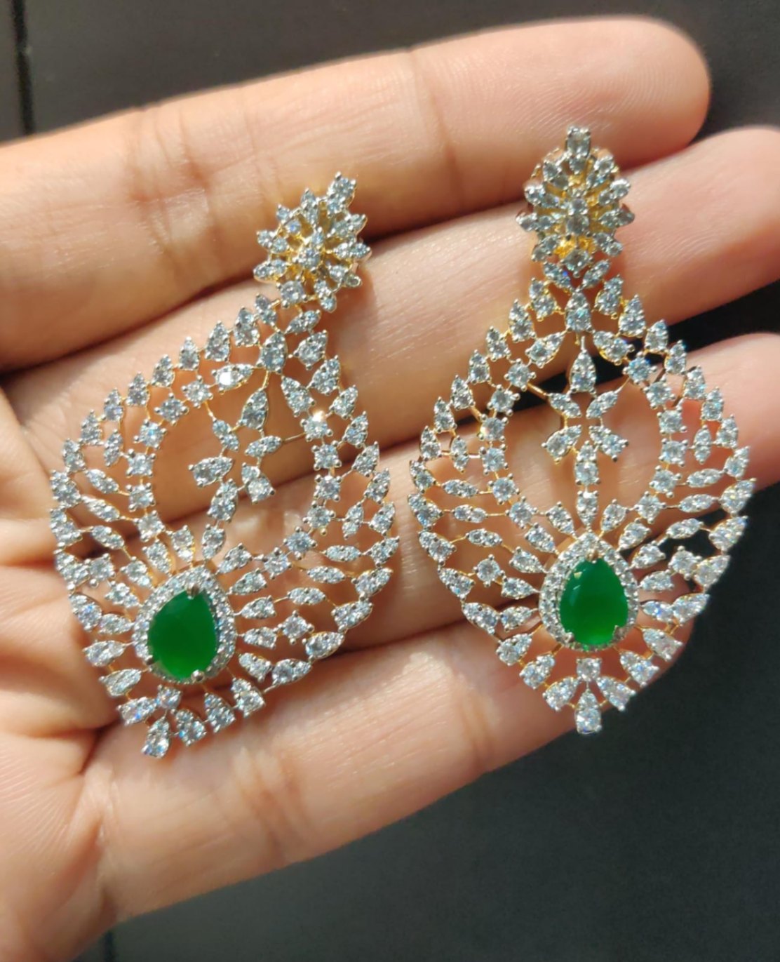 Earring Earrings 166 DIAMOND EMERALD