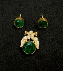 PENDANT SET / LOCKETS pendant set 247 GOLDEN STONE EMERALD
