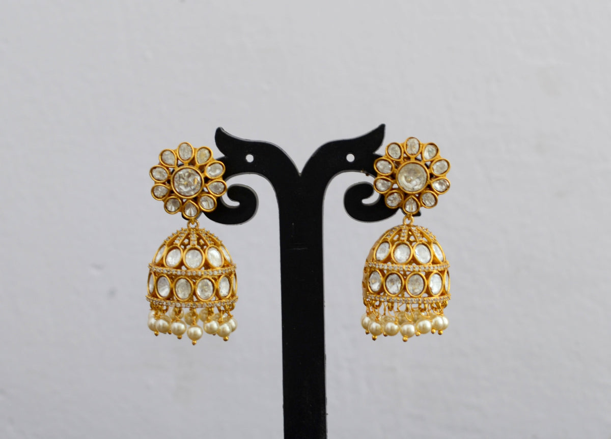 Earring Jhumka 013 MOZONITE pearls