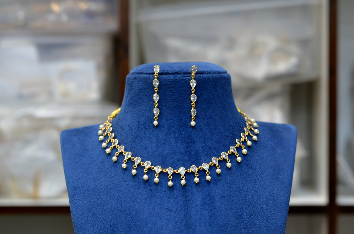 NECKLACE Necklace 846 GOLDEN STONE WHITE