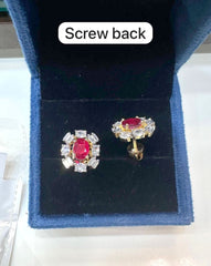 Earring Eartops 068 DIAMOND RUBY