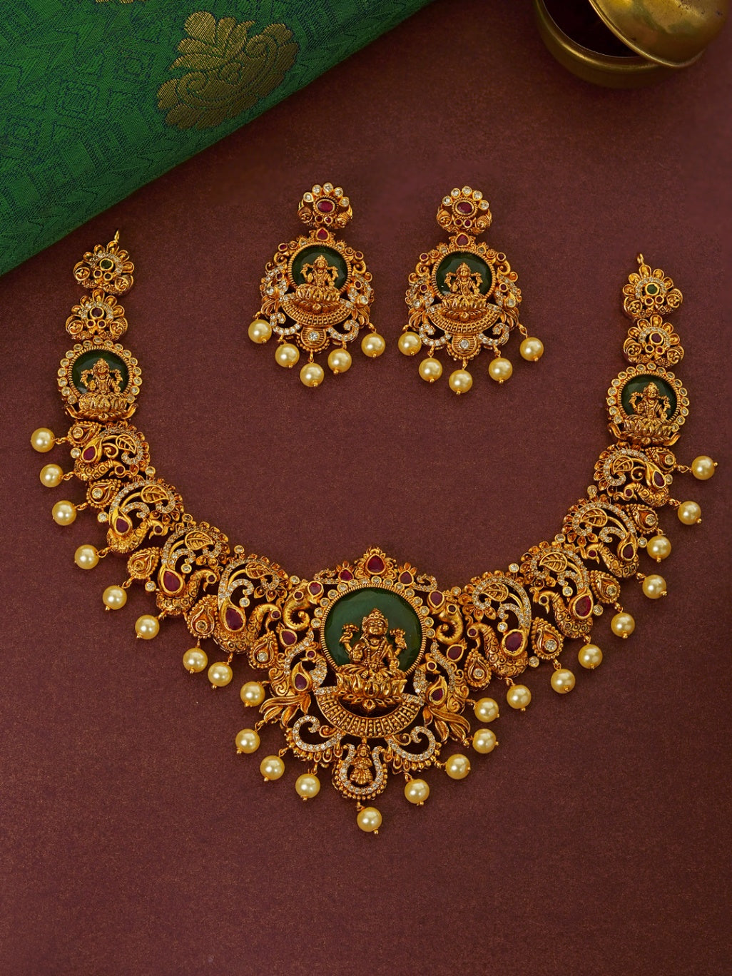 NECKLACE necklace 776 NAKSHI AD STONE EMERALD