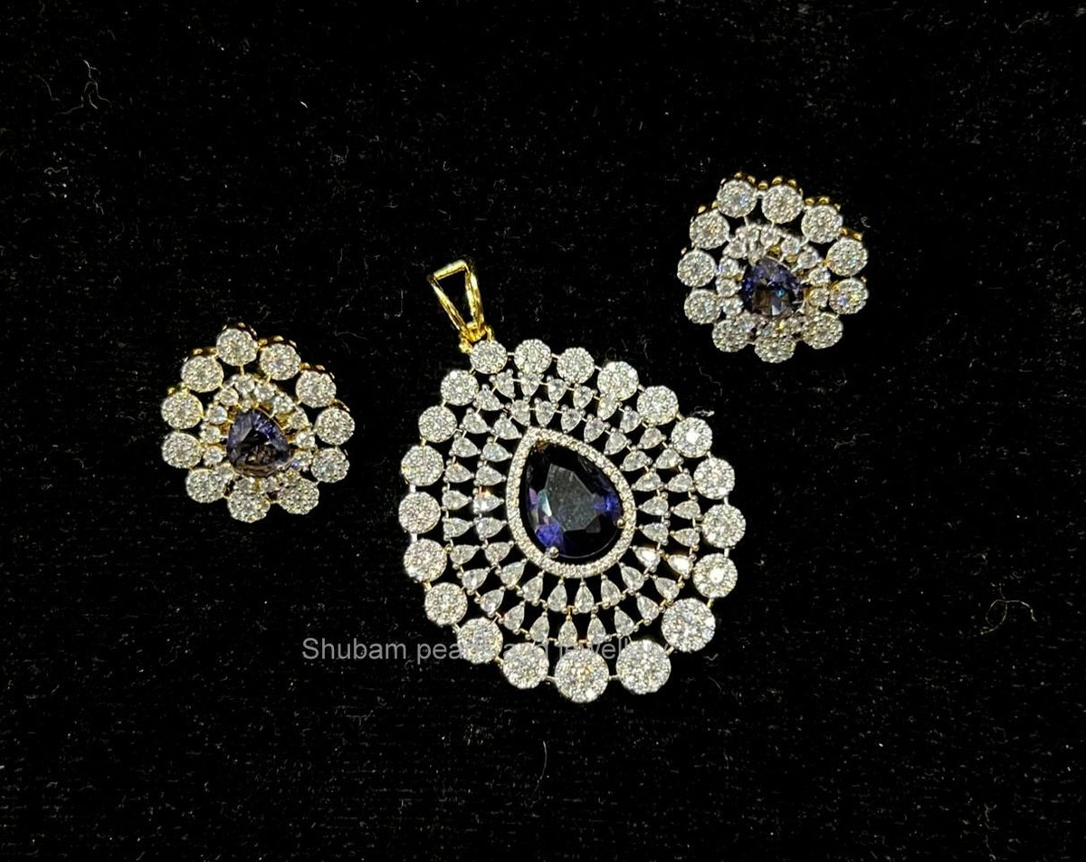 PENDANT SET CHAINS Pendant set 159 DIAMOND EMETHYST PURPLE
