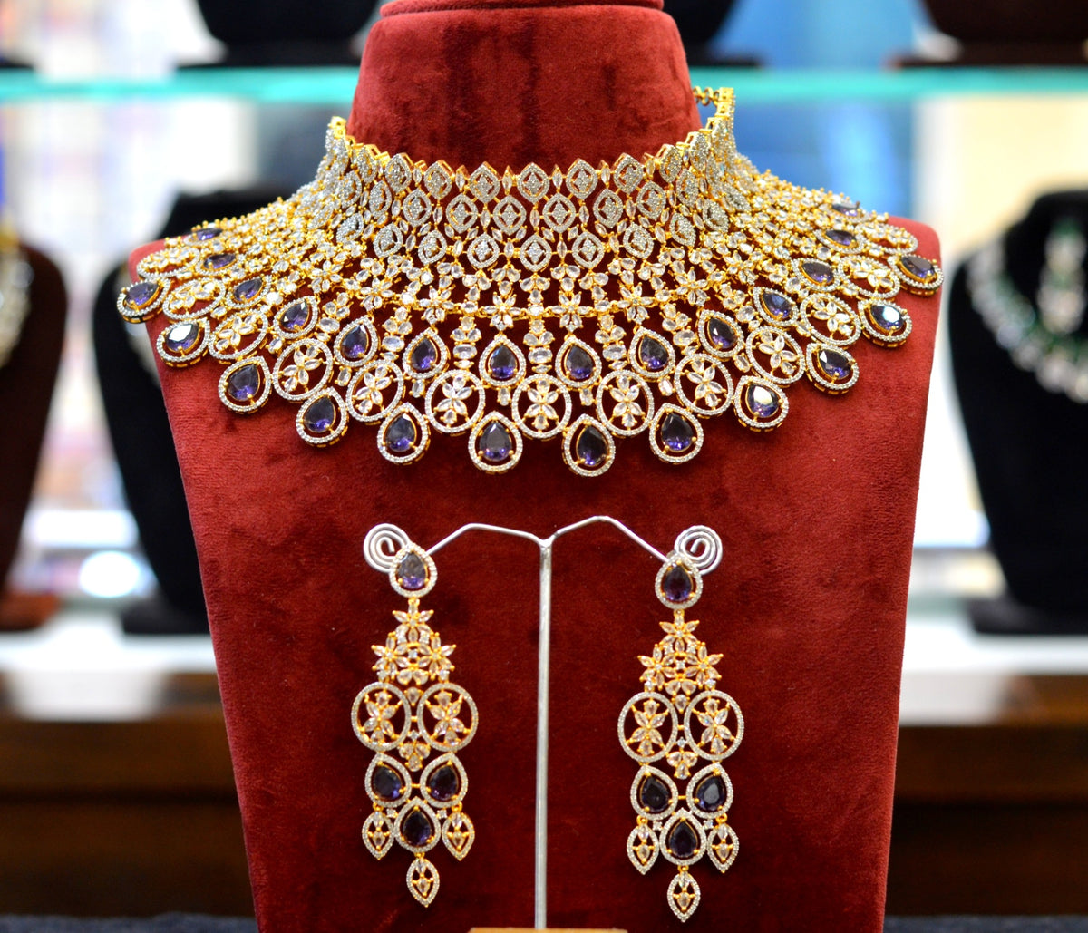 CHOKER Ch063 DIAMOND  EMETHYST PURPLE