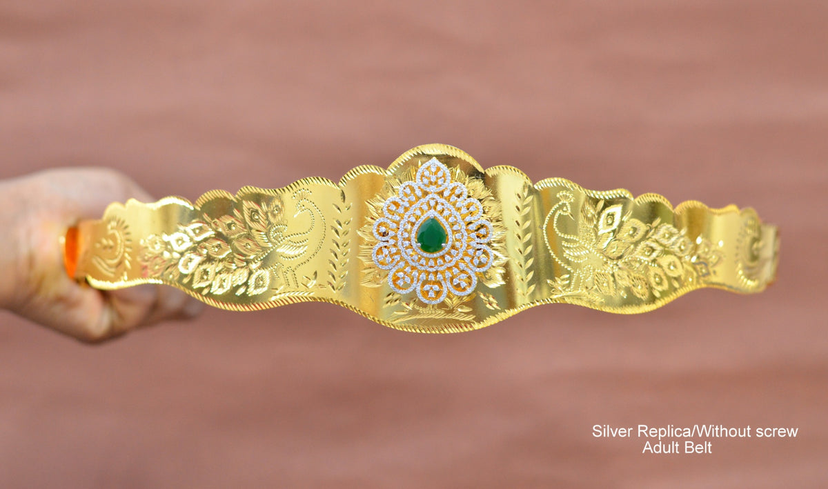 VADDANAM WB027 GOLDEN STONE EMERALD AND WHITE