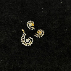 PENDANT SET / LOCKETS pendant set 279 DIAMOND DUAL PLATING DIAMOND LOOK