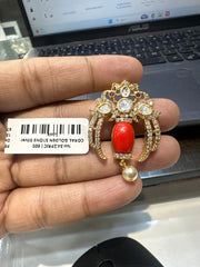 PENDANT SET / LOCKETS Pendant set 156 GOLDEN STONE Silver Look CORAL