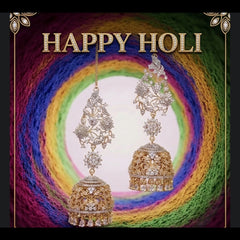 Earring Jhumka 183 DIAMOND DUAL PLATING DIAMOND LOOK