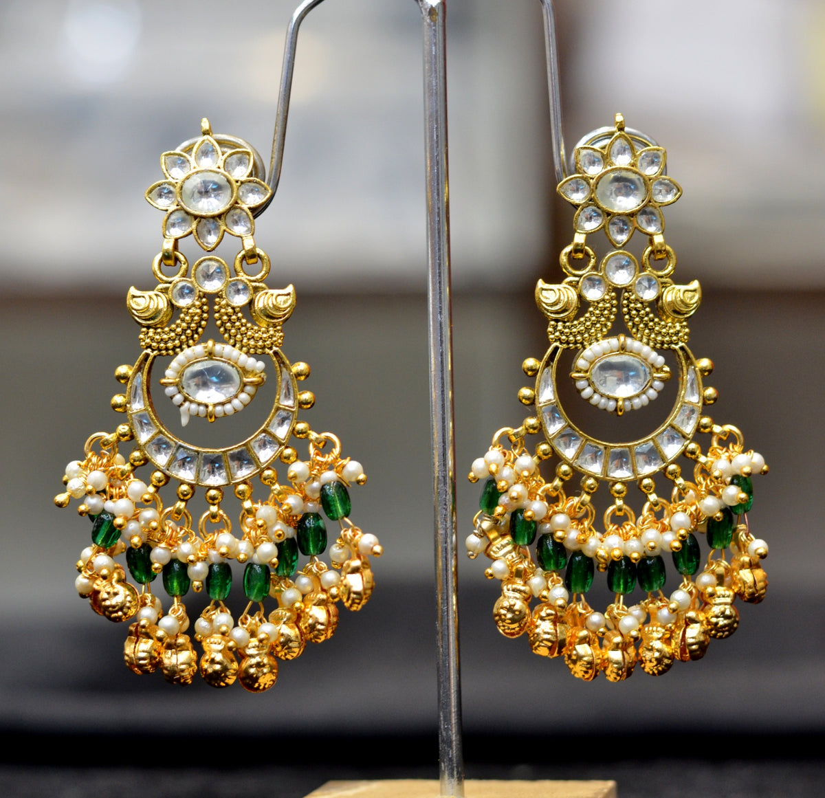 Earring Earrings 213 Kundan WHITE