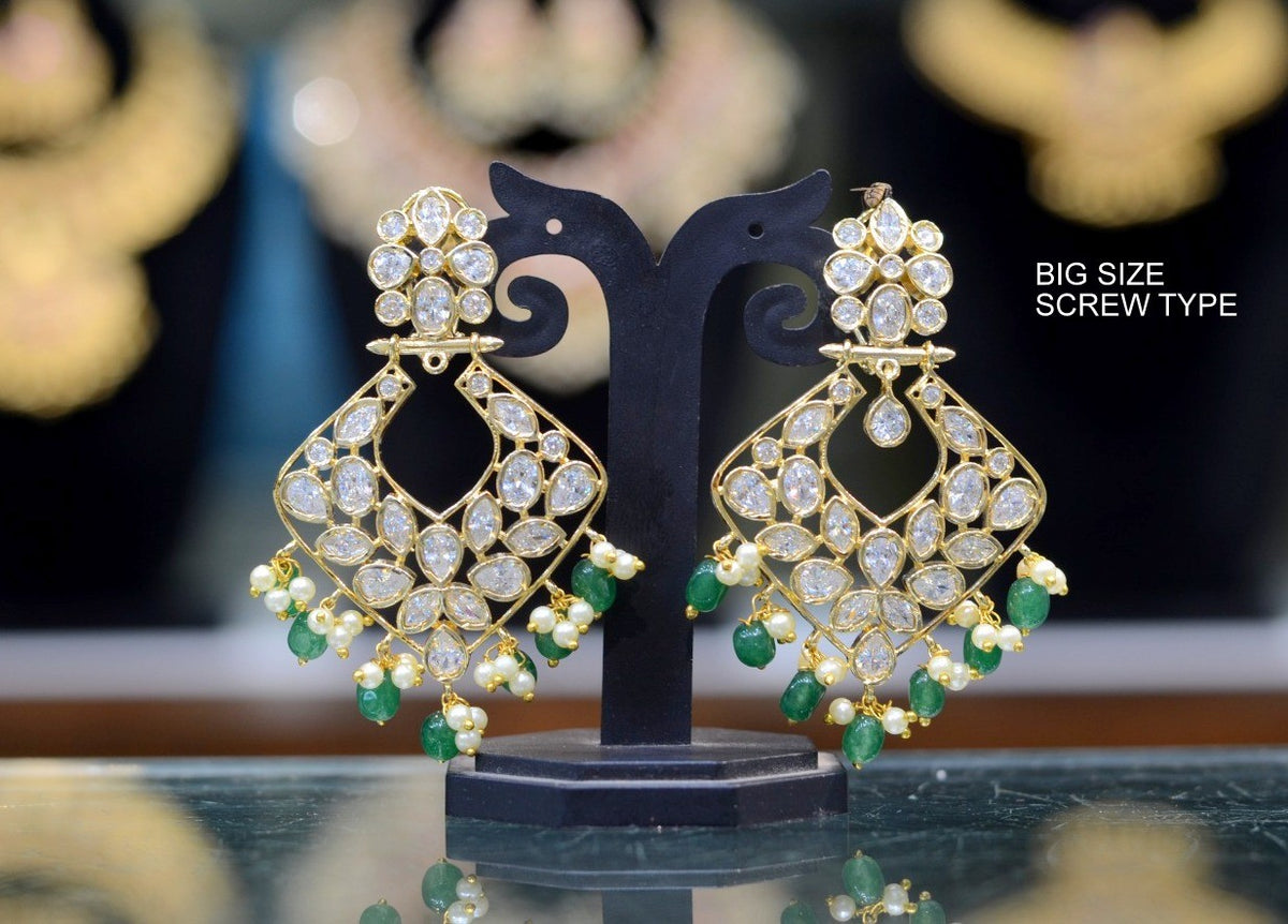 Earring Earrings 293 GOLDEN STONE EMERALD
